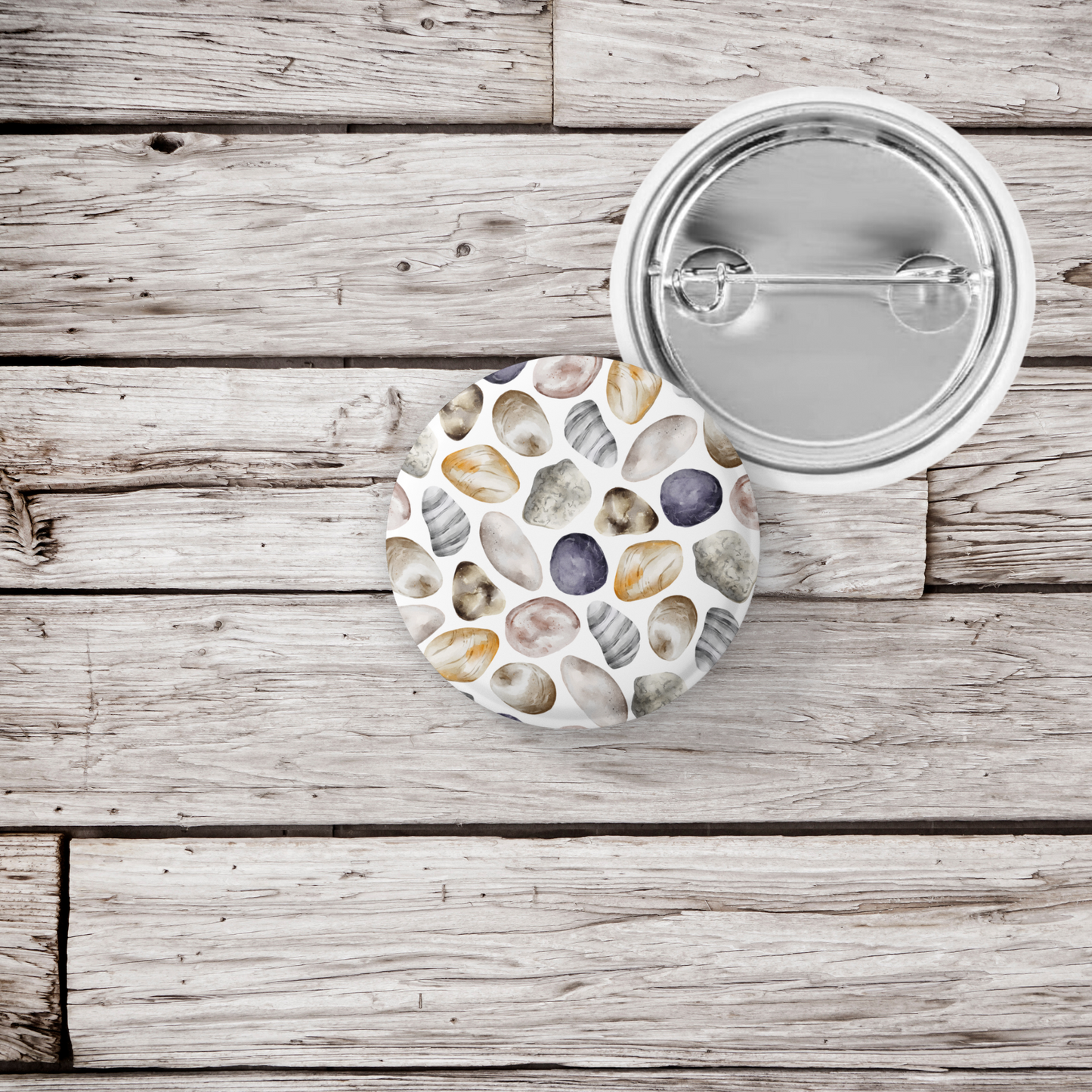 Sea Shell 2 Pin Pin Back Button, Magnet, Keychain