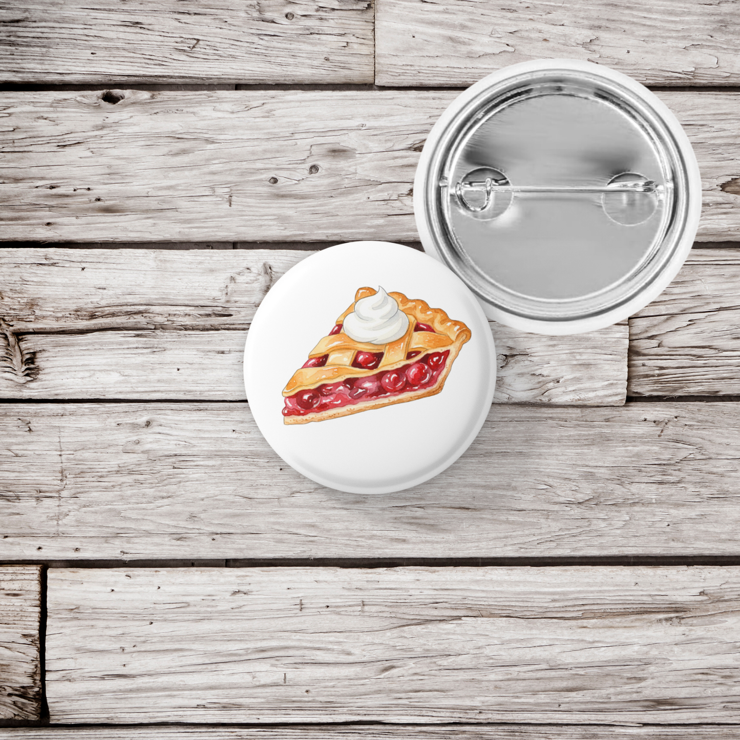 Cherry Pie Slice Pin Back Button, Magnet