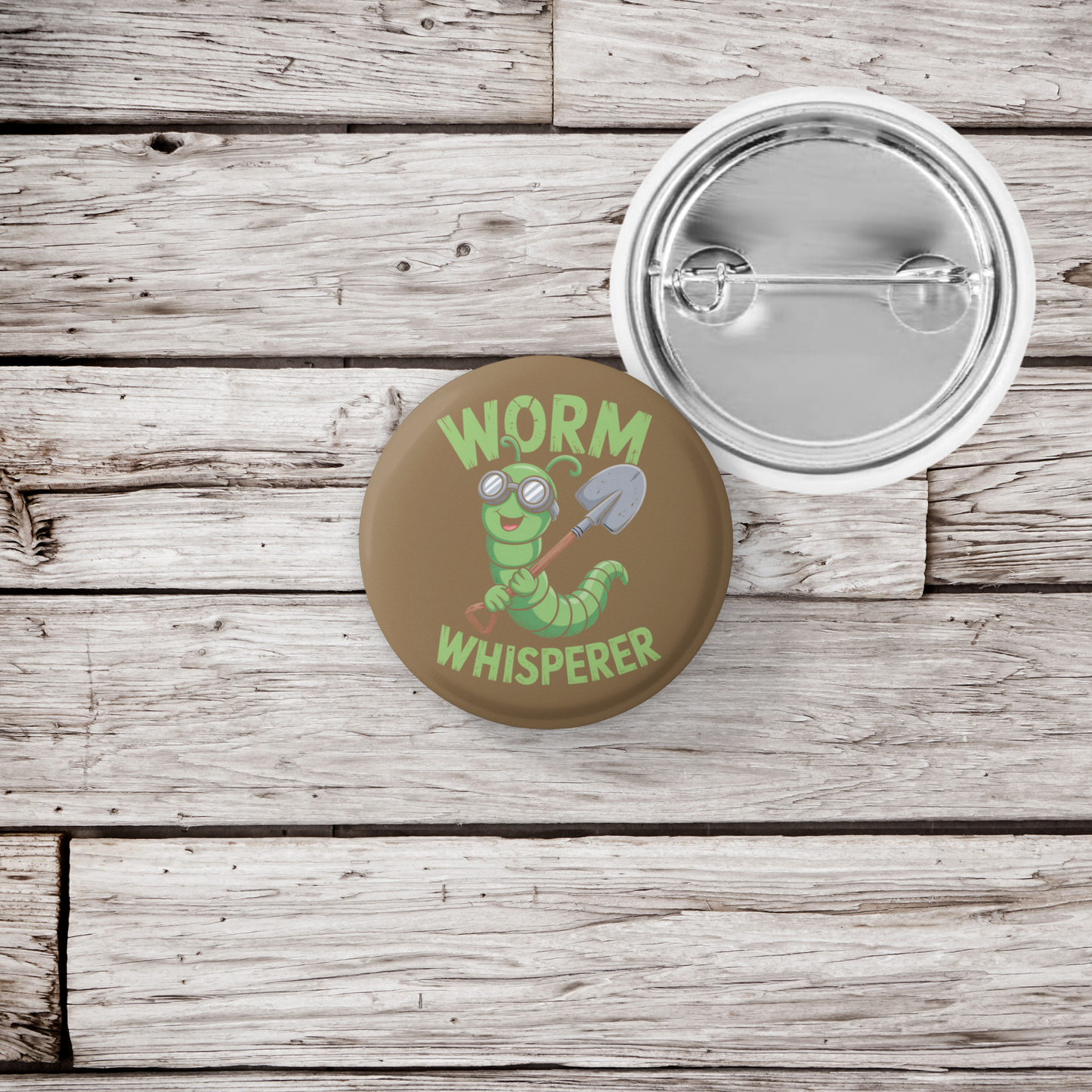 Worm Whisperer Pin Back Button, Magnet
