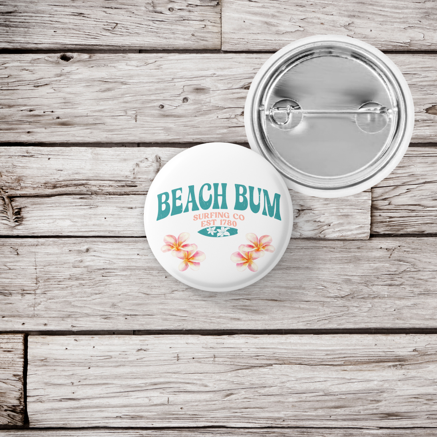 Beach Bum Pin Back Button, Magnet