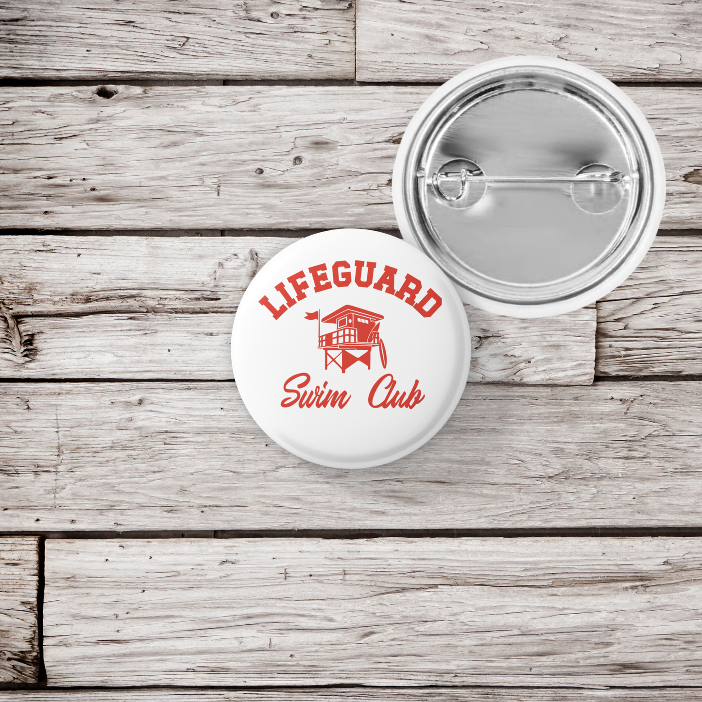 Lifeguard Swim Club Pin Back Button, Magnet