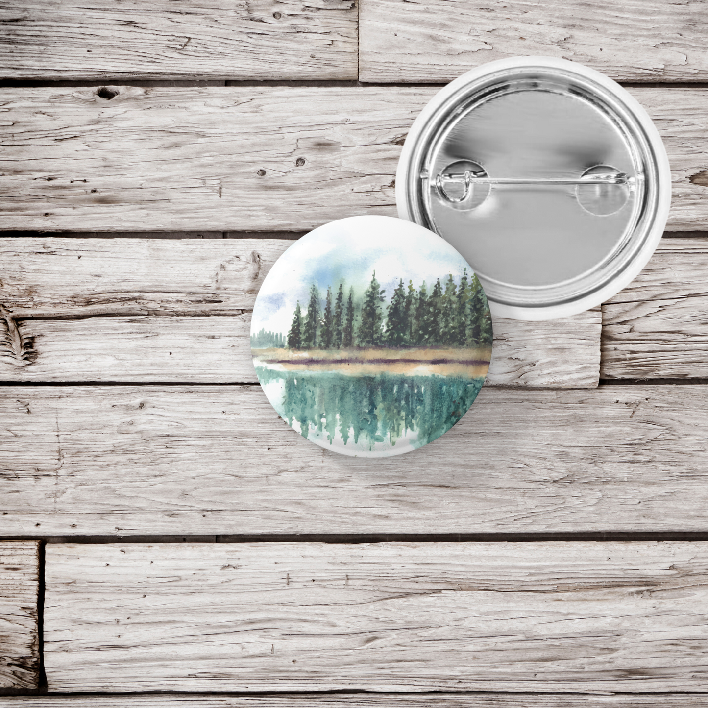 Forest Lake Pin Back Button, Magnet, Keychain