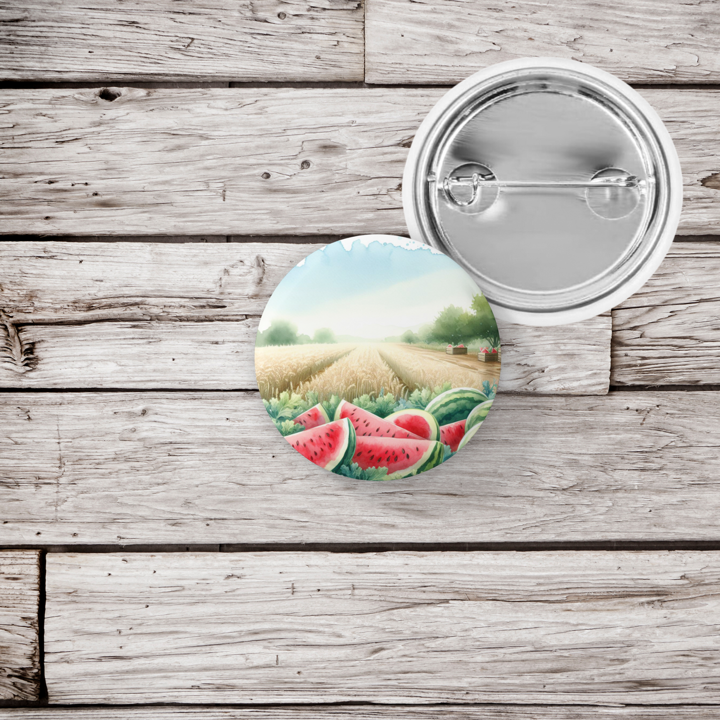 Watermelon Patch 3 Pin Back Button, Magnet