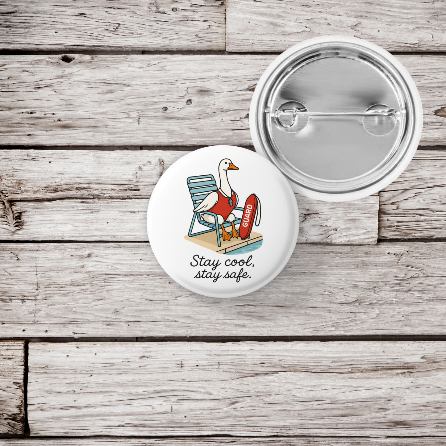 Stay Cool Stay Safe Pin Back Button, Magnet