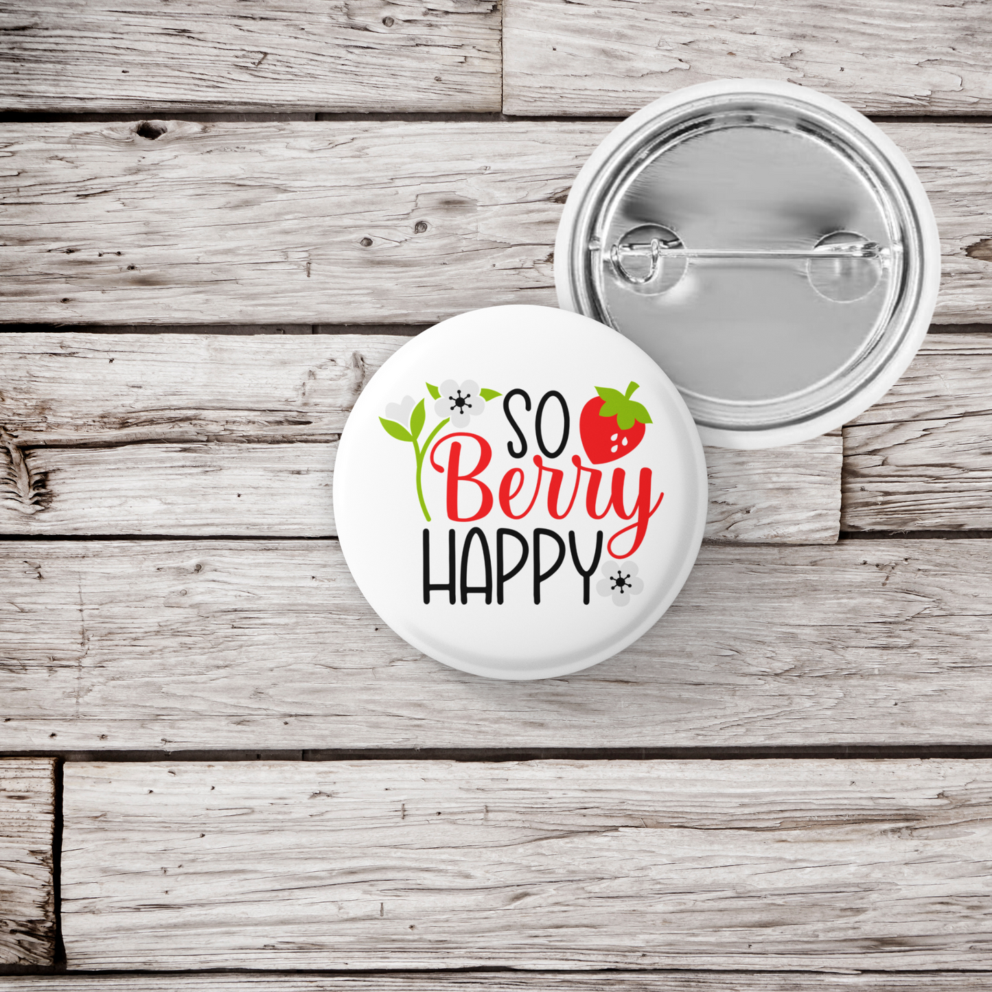 So Berry Happy Pin Back Button, Magnet, Keychain