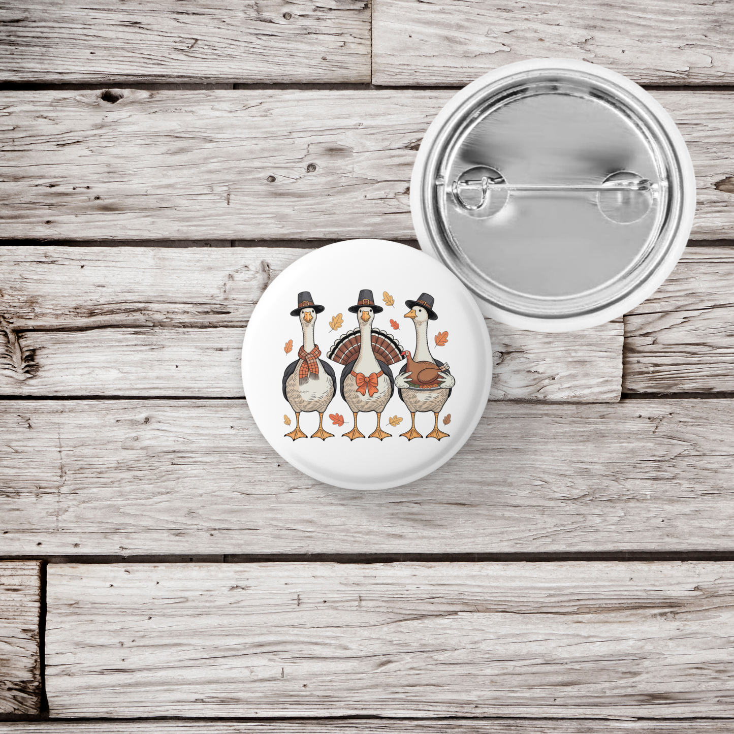 Thanksgiving Goose Pin Back Button, Magnet