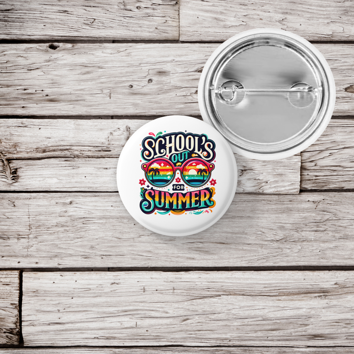 Schools Out For Summer Pin Back Button, Magnet