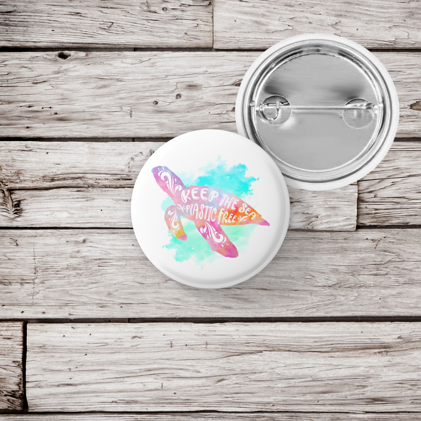 Keep The Sea Plastic Free Pin Back Button, Magnet, Keychain