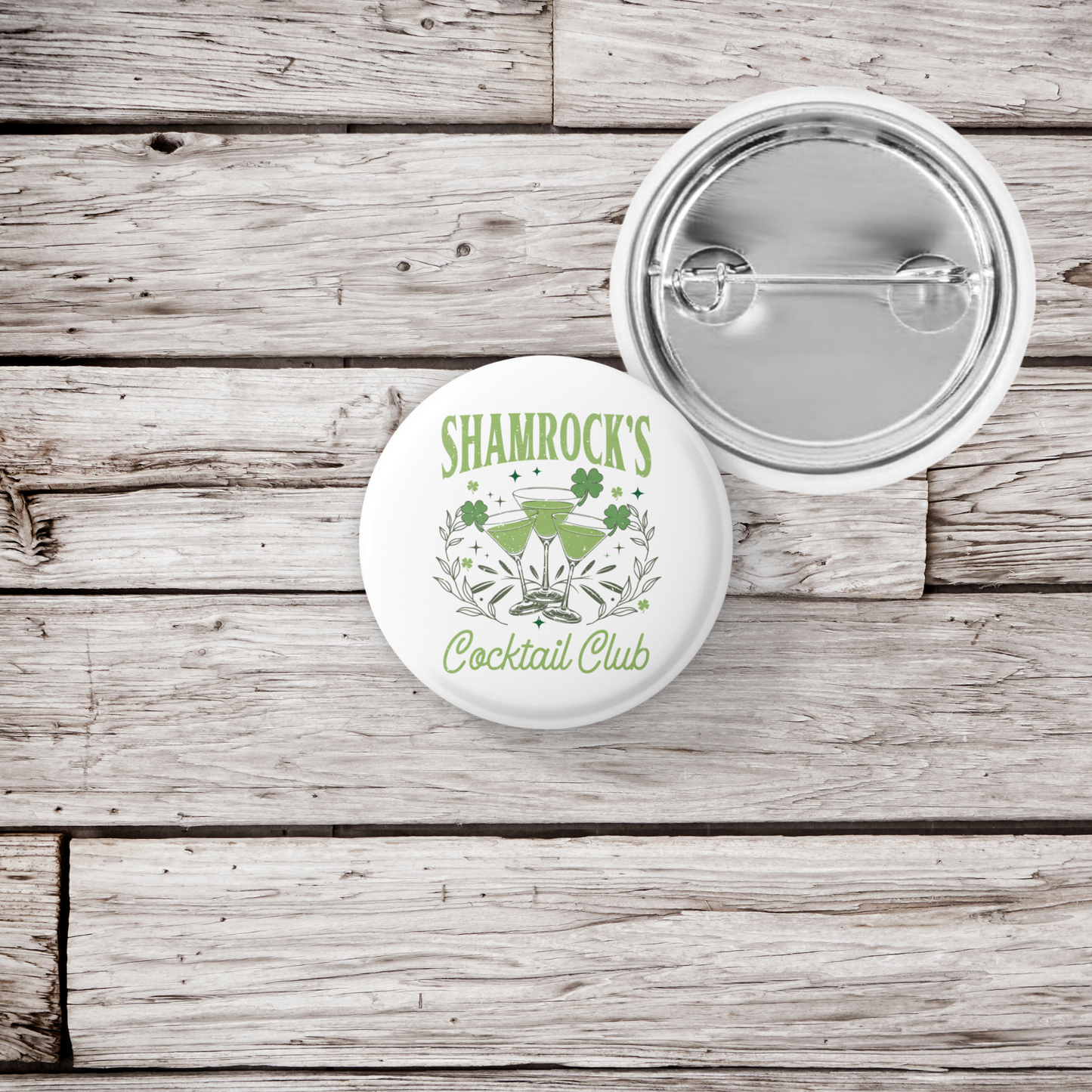 Shamrock's Cocktail Club Pin Back Button, Magnet