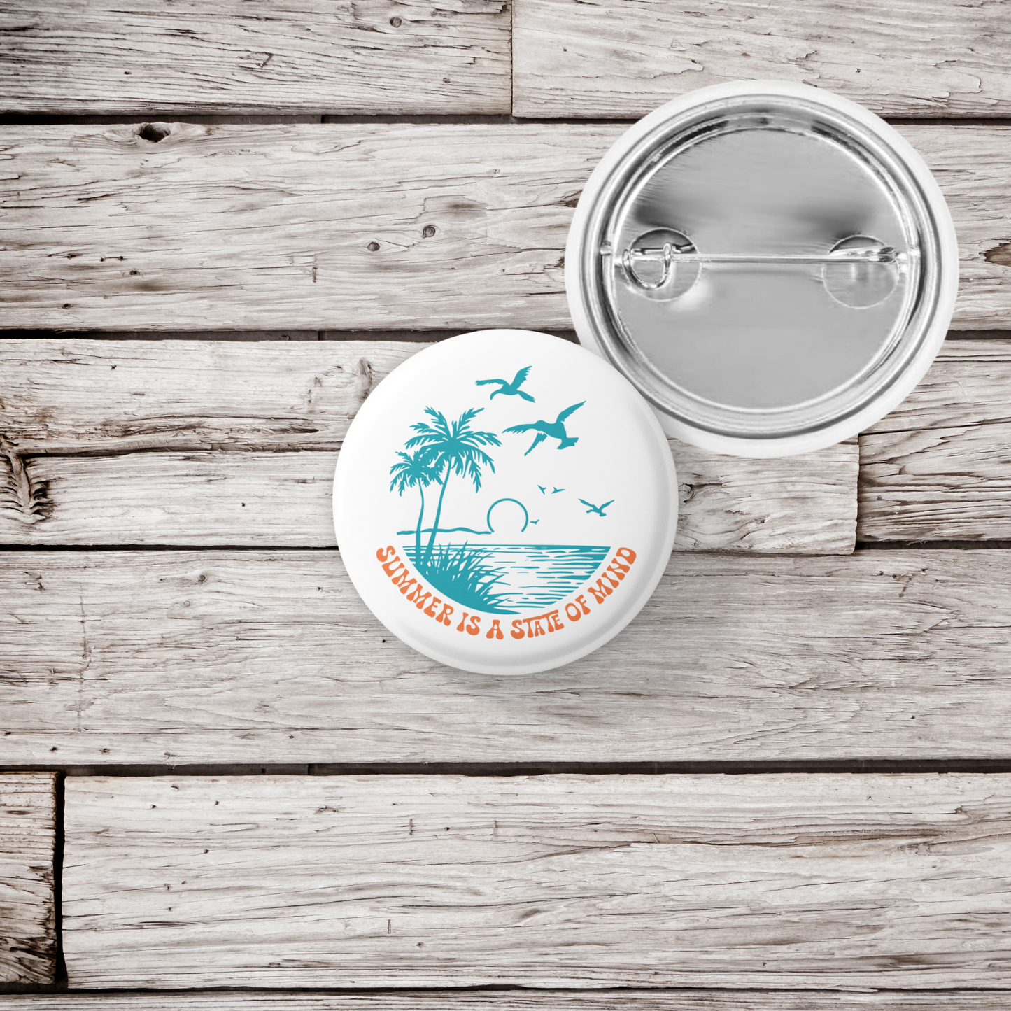 Summer Is A State of Mind Pin Back Button, Magnet