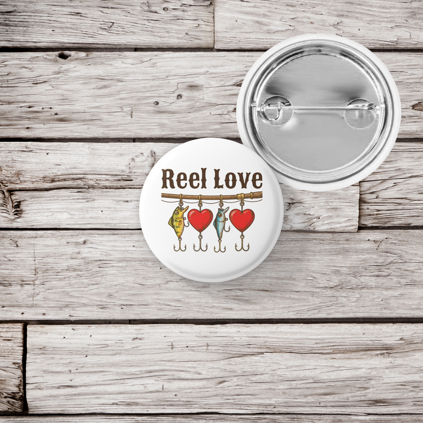 Reel Love Pin Back Button, Magnet