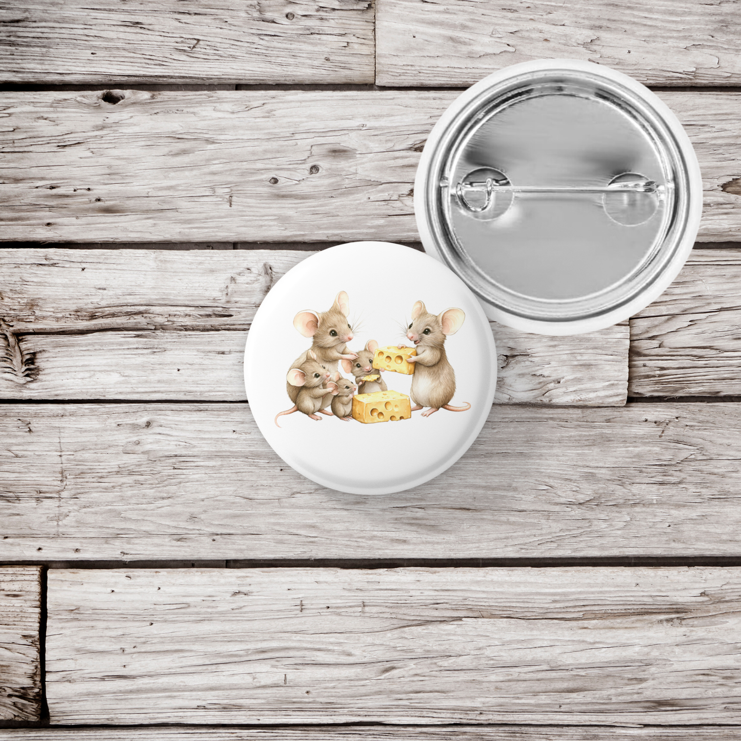 Mice and Cheese Pin Back Button, Magnet