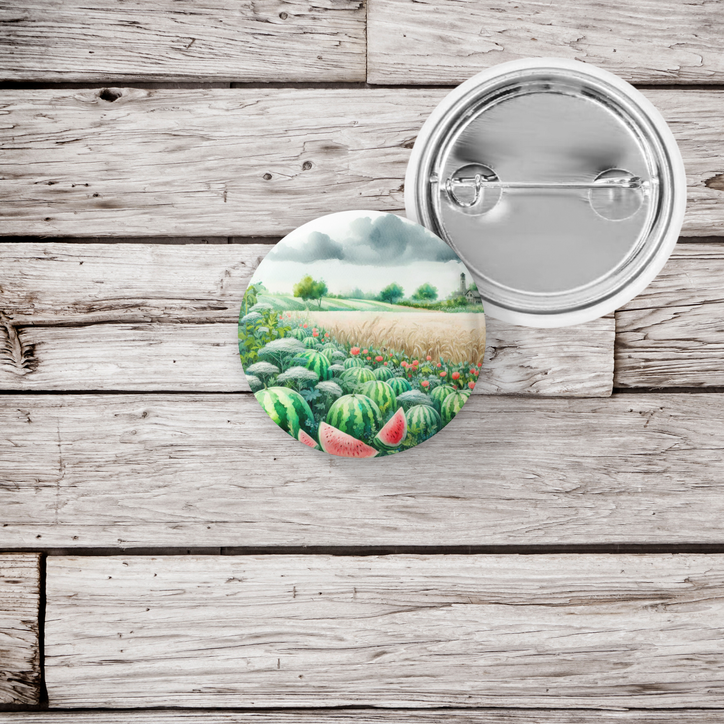Watermelon Patch 2 Pin Back Button, Magnet
