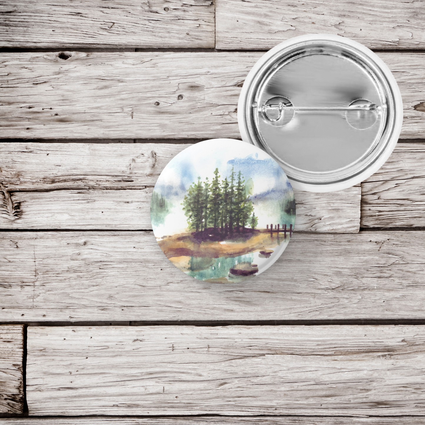 Forest Lake Pin Back Button, Magnet, Keychain