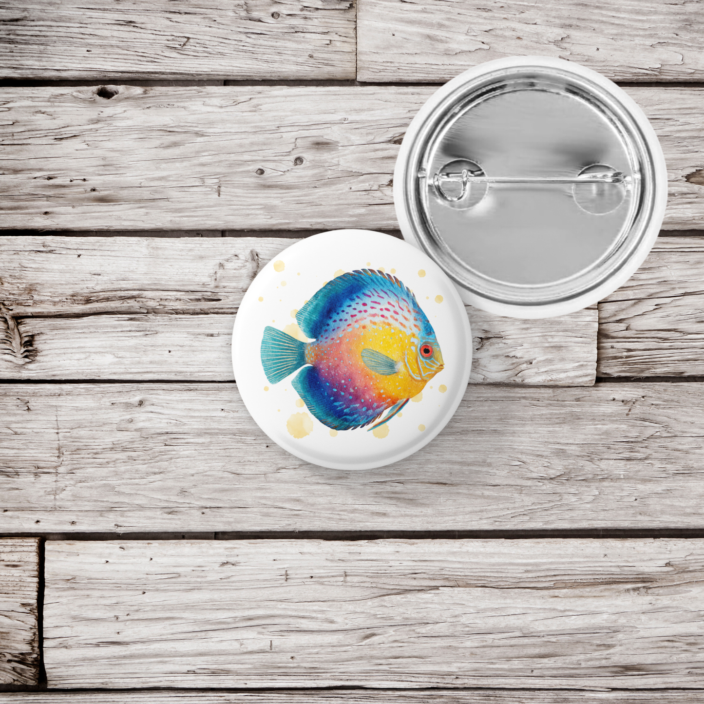 Discus Fish Tropical Fish Pin Back Button, Magnet