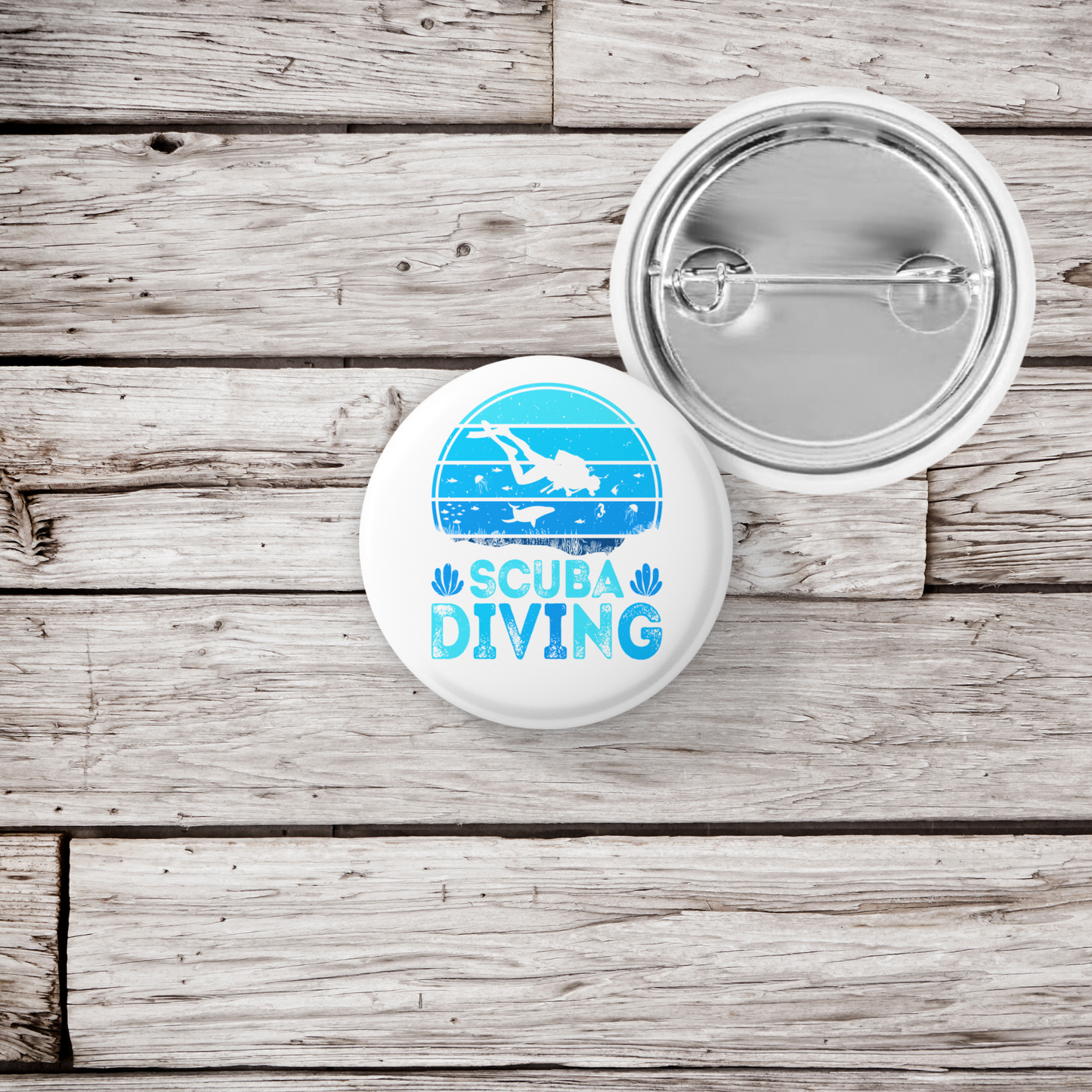 Scuba Diving Pin Back Button, Magnet