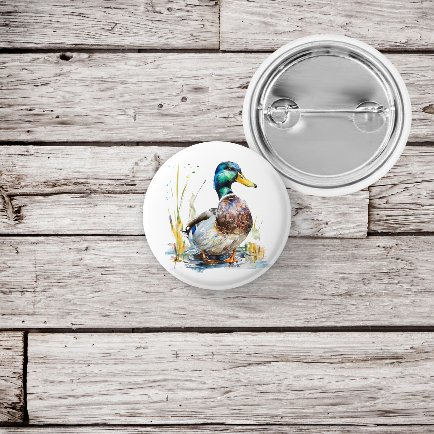 Mallard 2 Pin Back Button, Magnet
