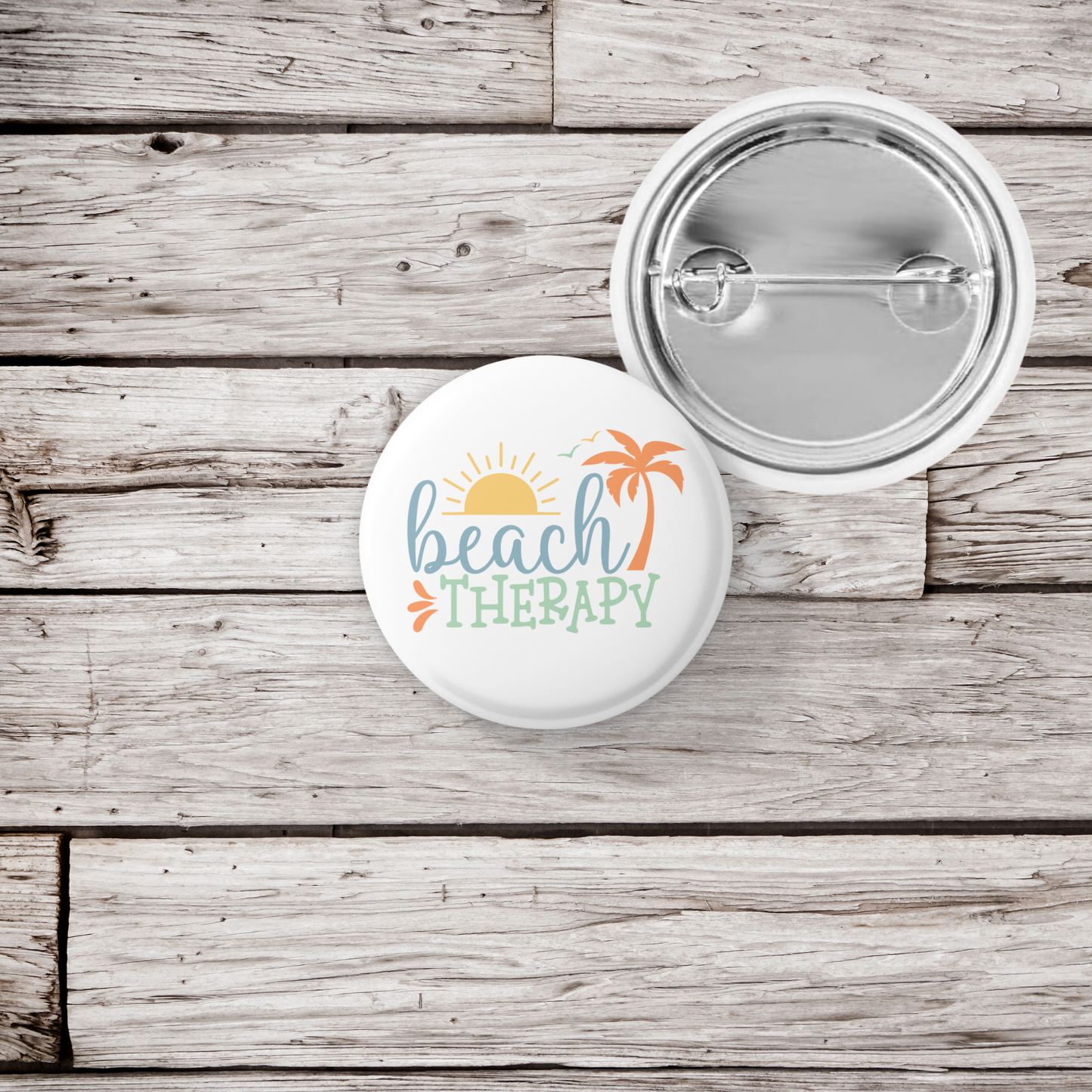 Beach Therapy Pin Back Button, Magnet