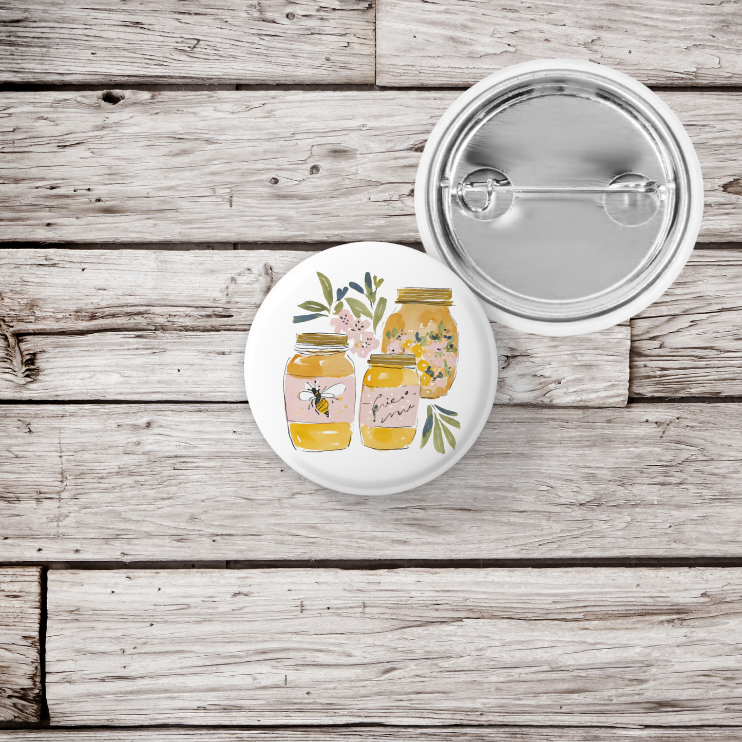 Honey Jars Pin Back Button, Magnet