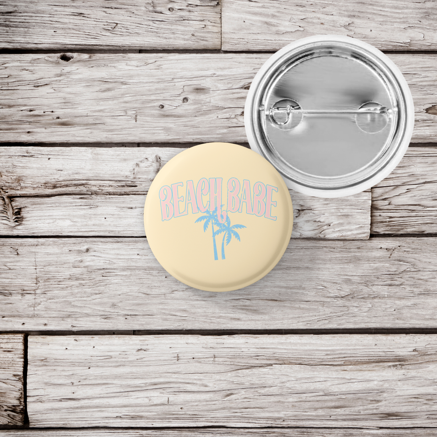Beach Babe Pin Back Button, Magnet