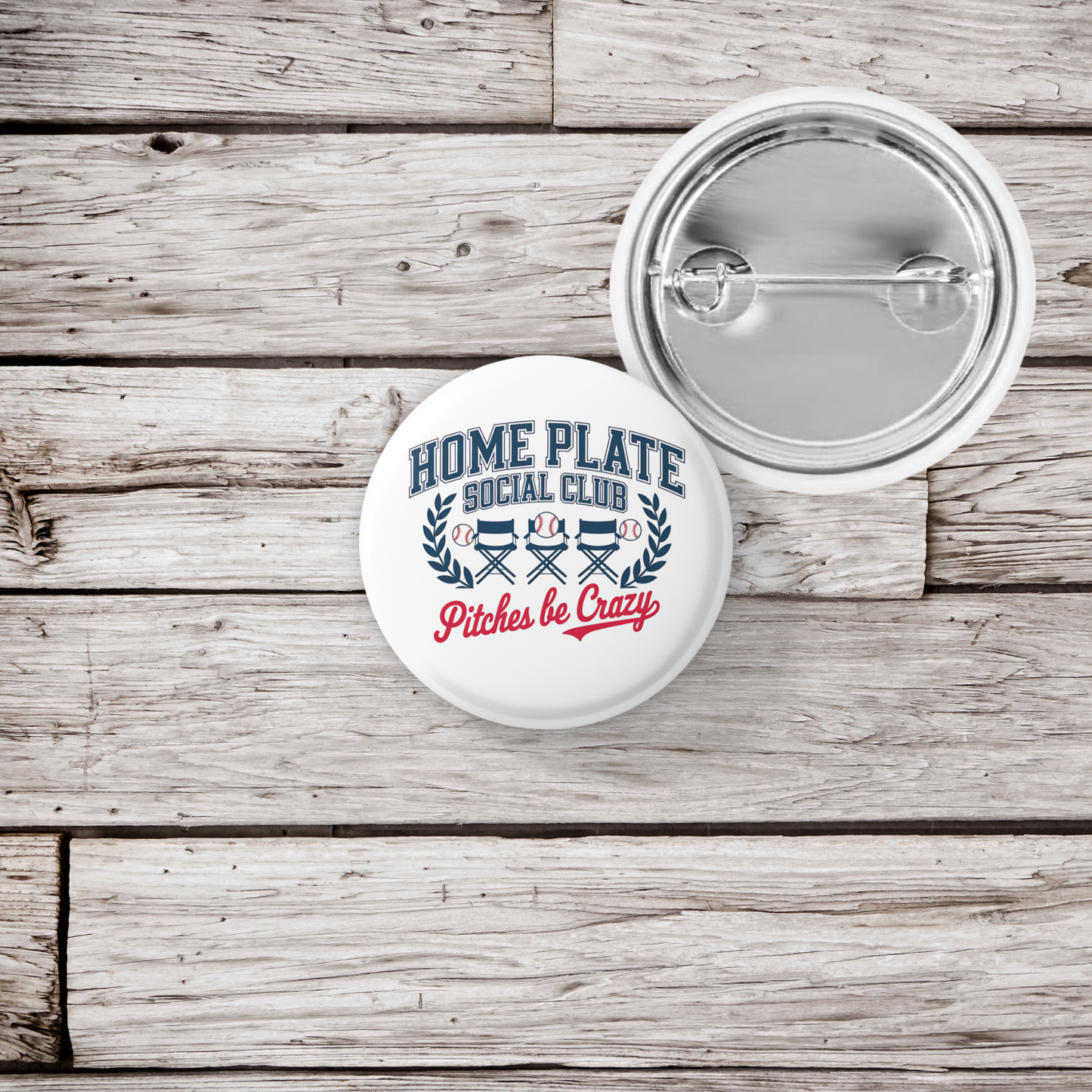 Home Plate Social Club Pin Back Button, Magnet