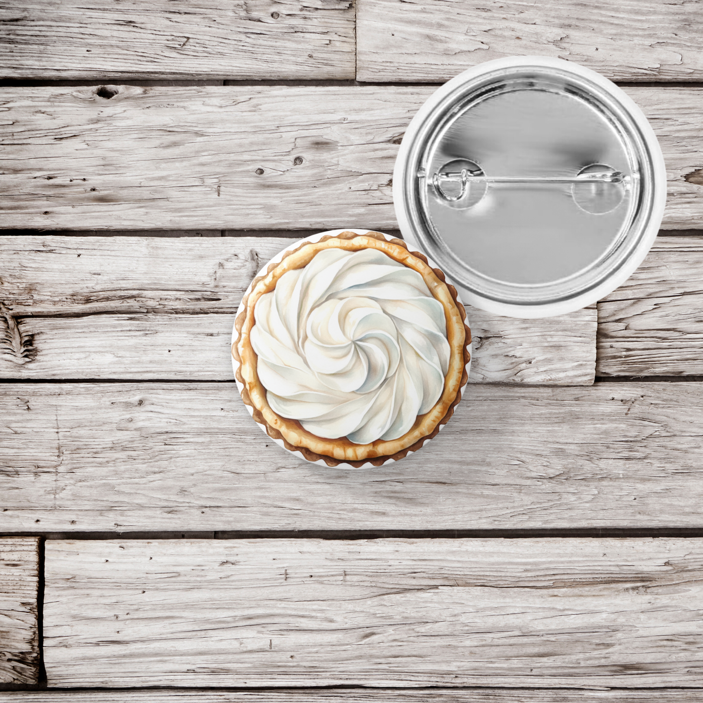 Meringue Pie Pin Back Button, Magnet