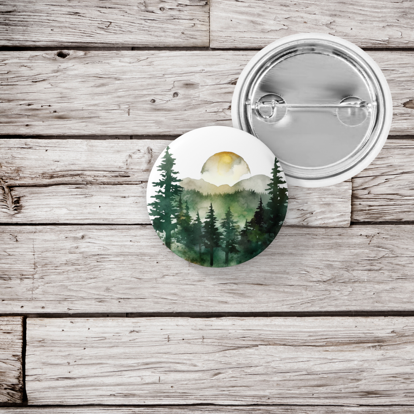 Moonlit Forest Pin Back Button, Magnet