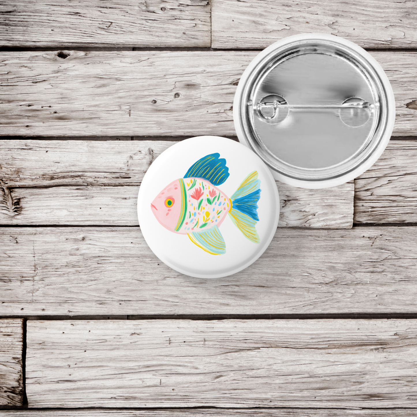 Fish Pin Back Button, Magnet