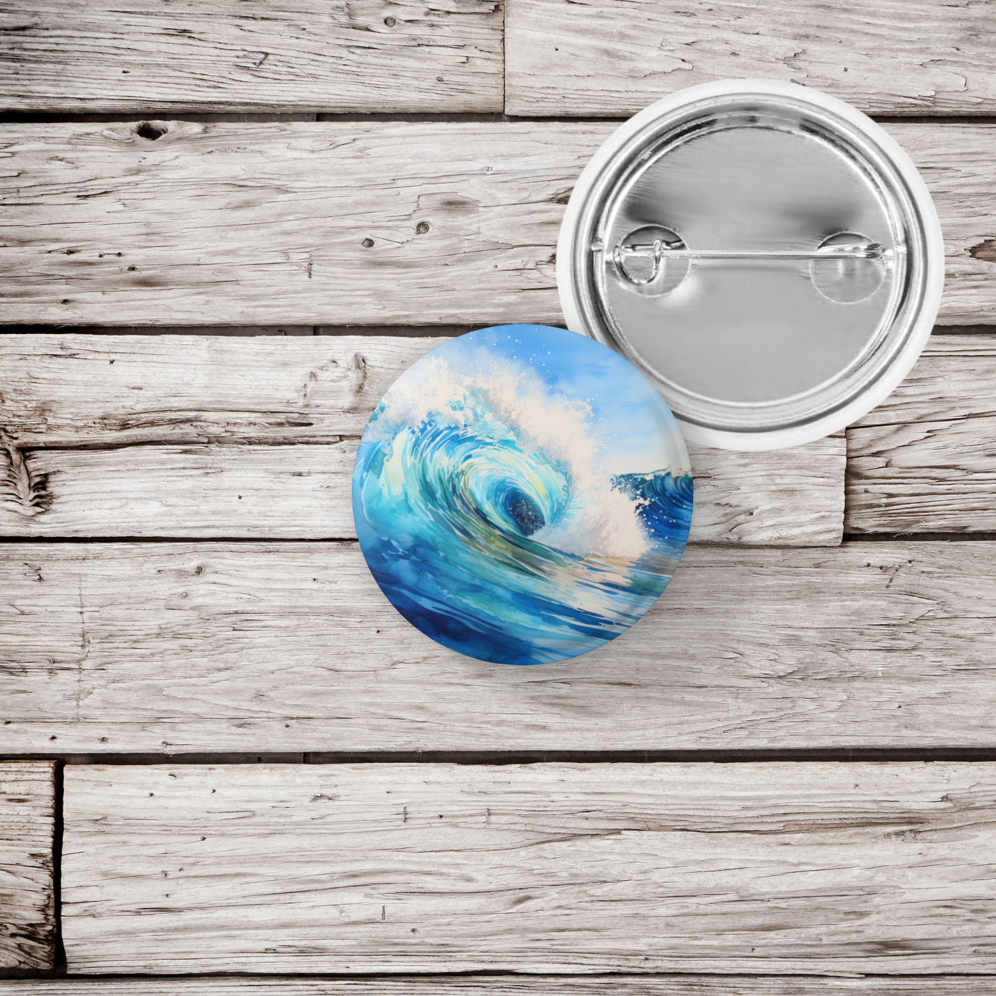 Wave 3 Pin Back Button, Magnet