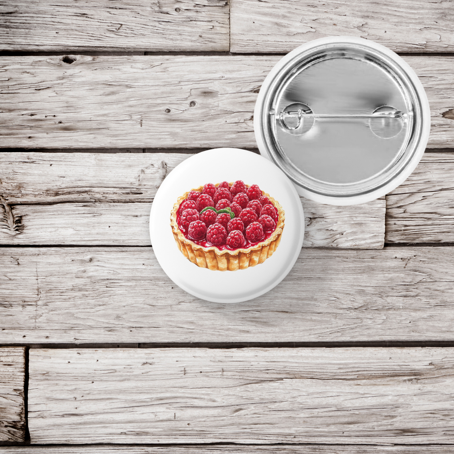 Raspberry Tart Pin Back Button, Magnet
