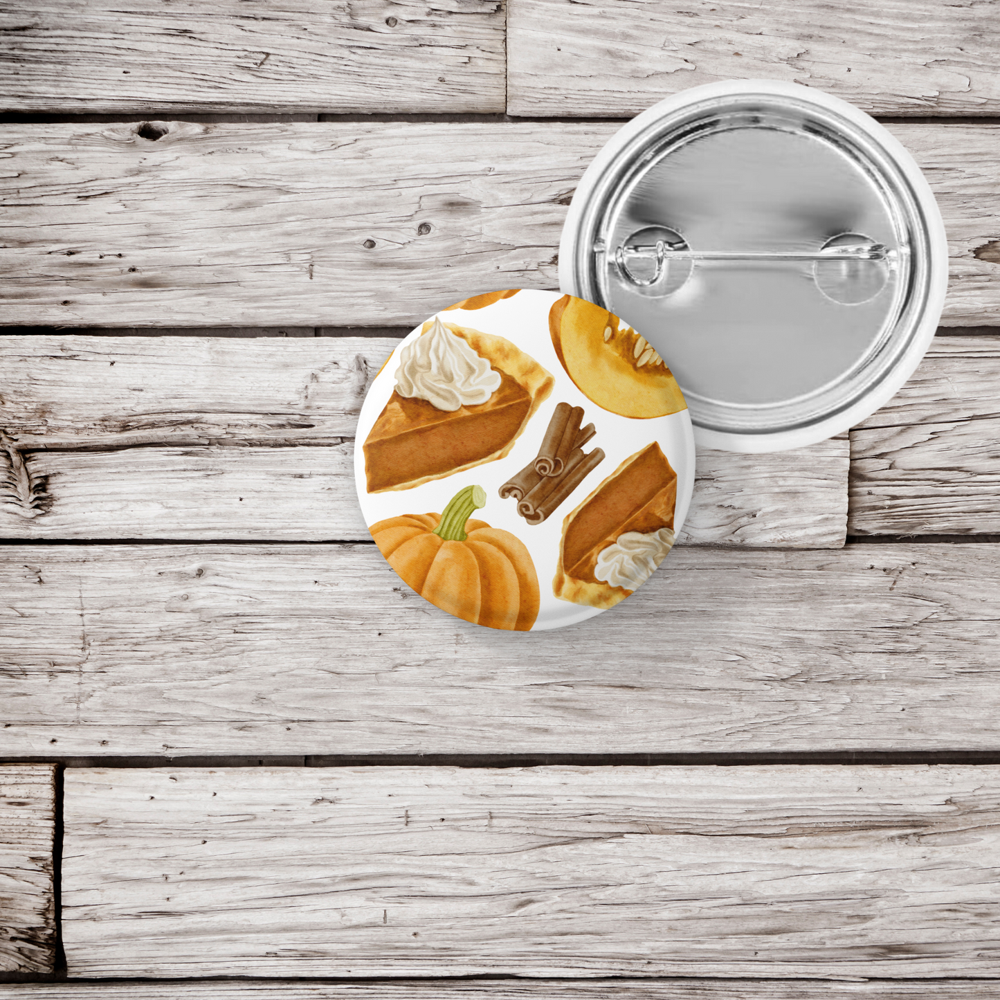Pumpkin Pie Pin Back Button, Magnet