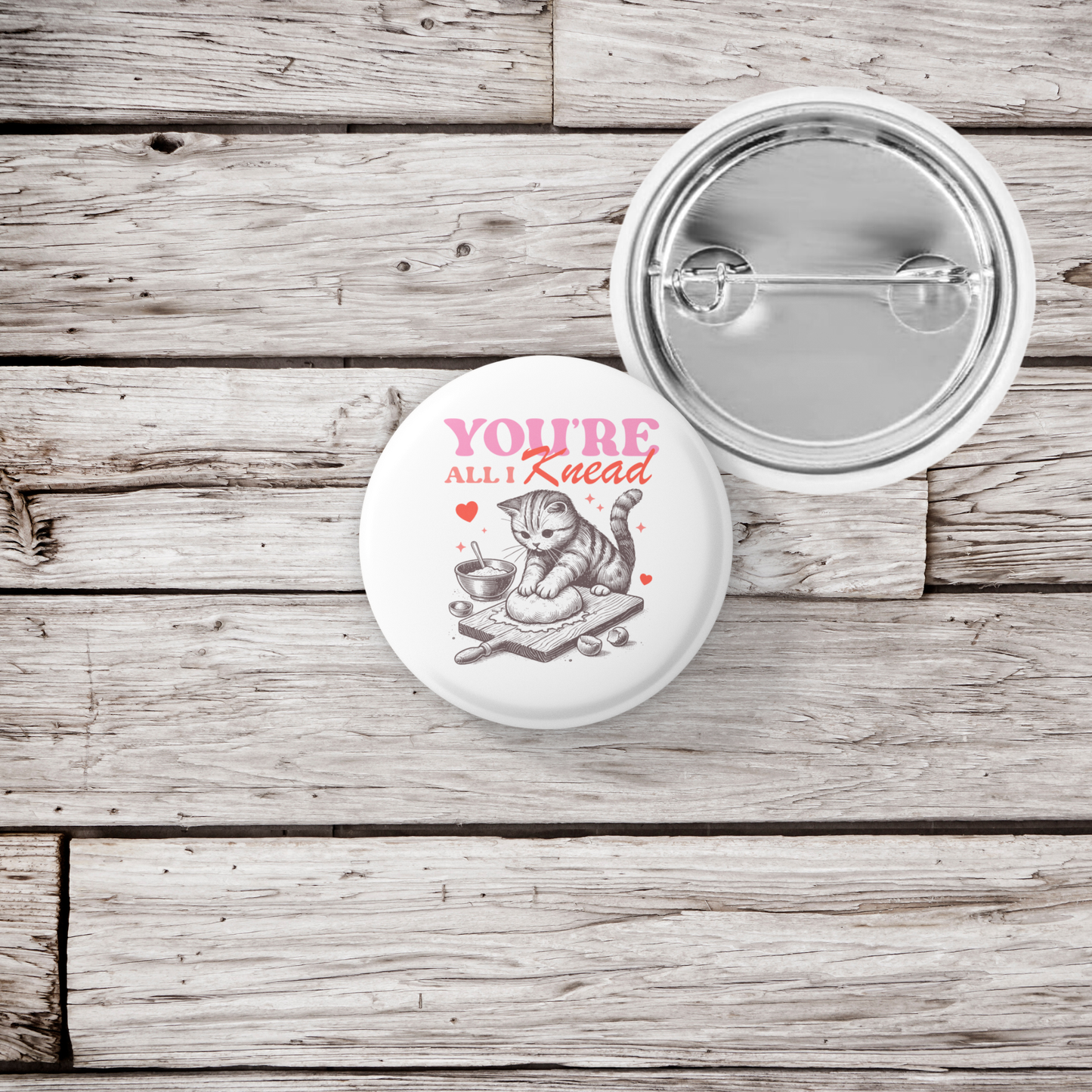 Your All I Knead Cat Pin Back Button, Magnet