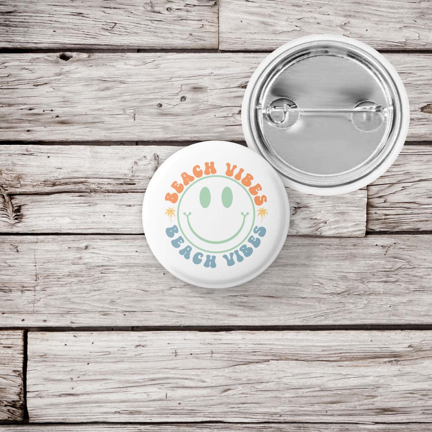 Beach Vibes Pin Back Button, Magnet