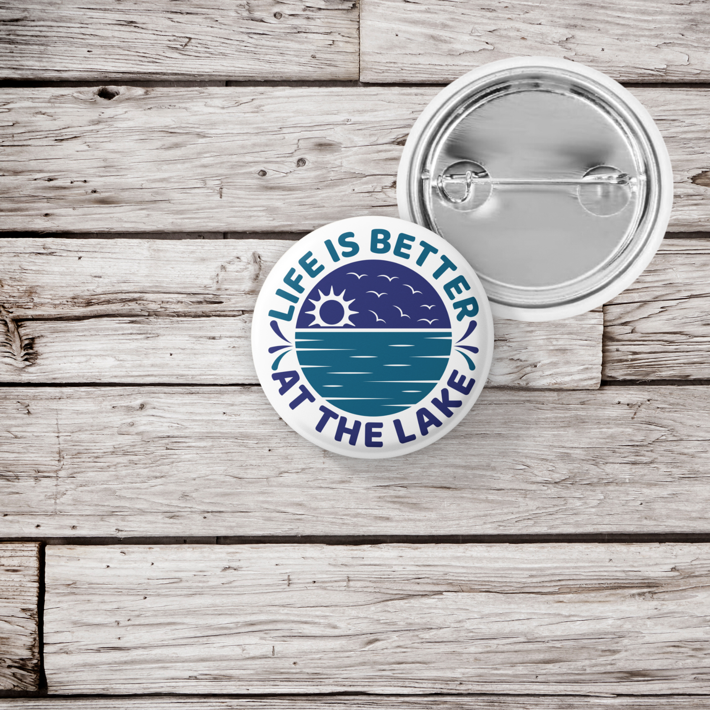 Life Is Better At The Lake Pin Back Button, Magnet, Keychain