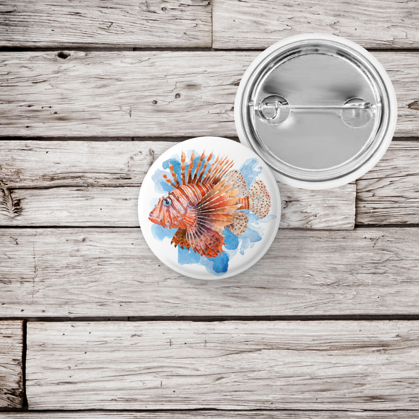 Lionfish Pin Back Button, Magnet