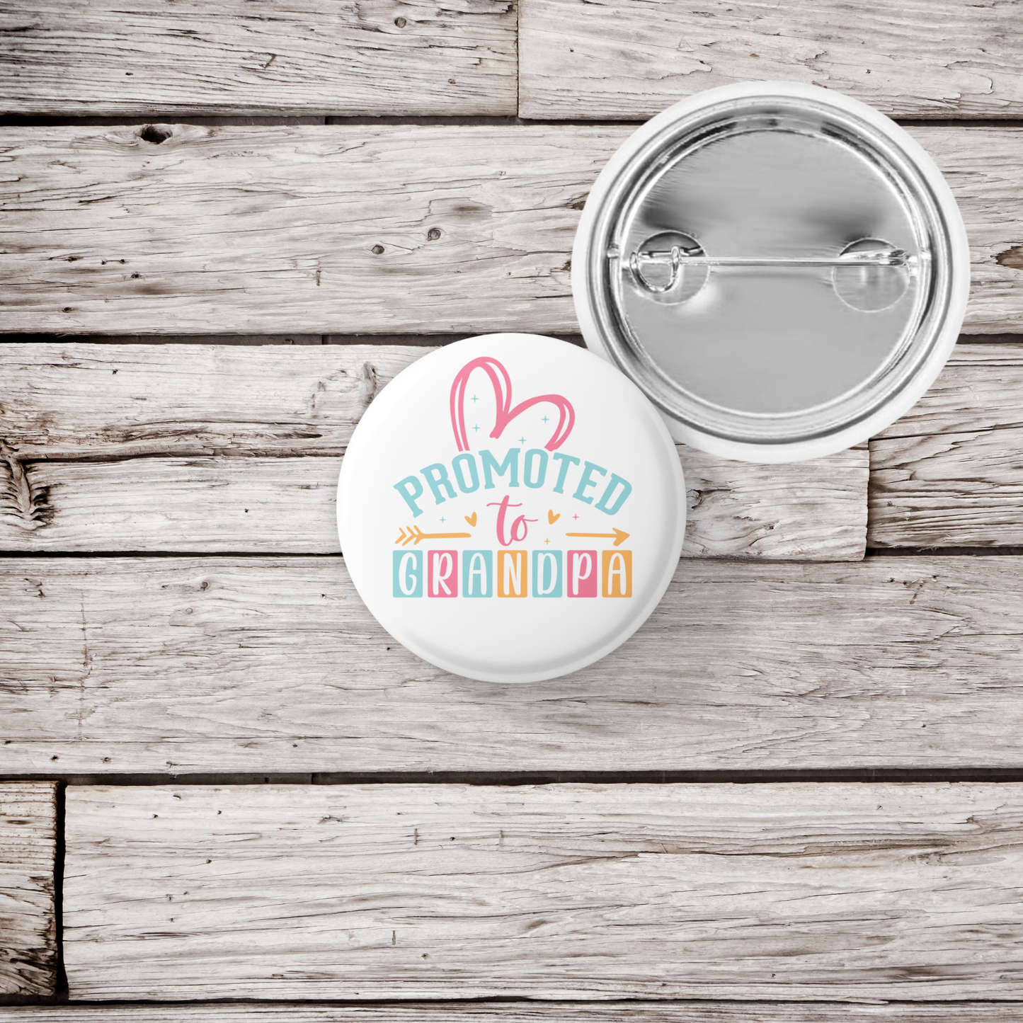 Promoted to Grandpa Pin Back Button, Magnet