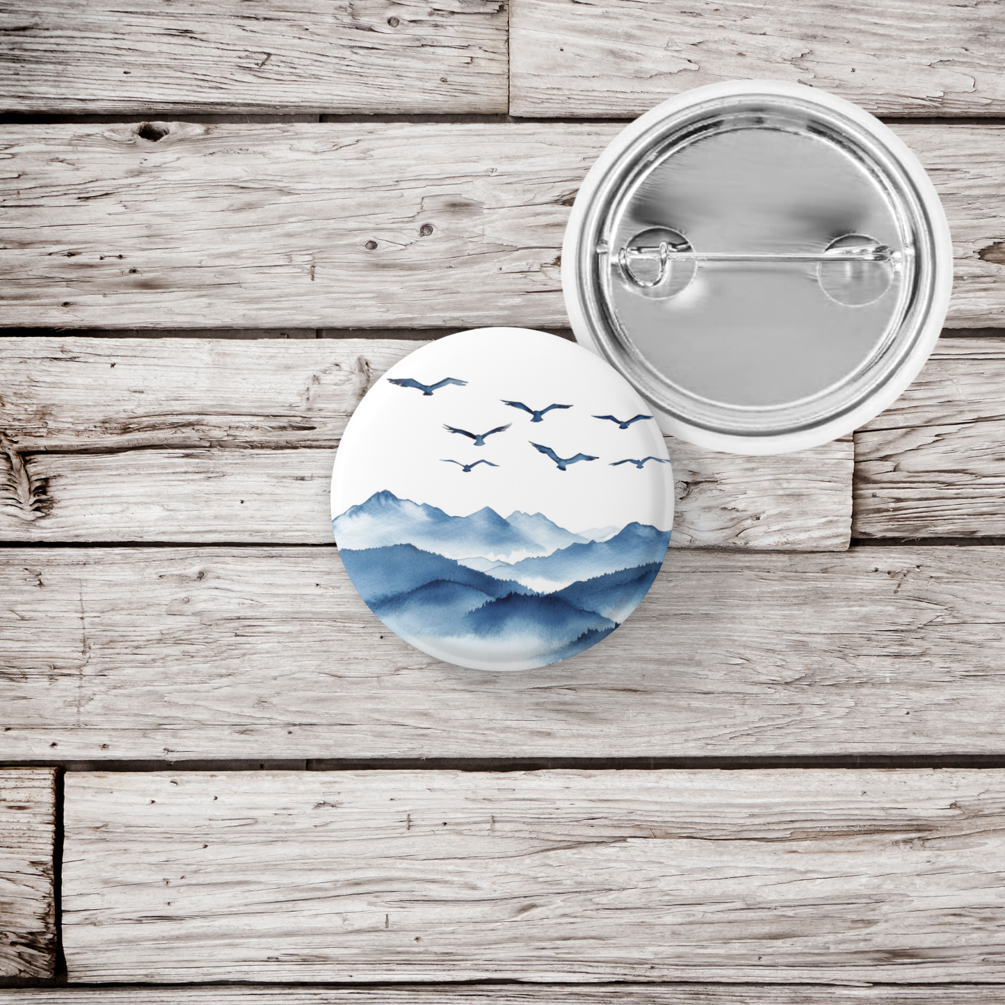 Blue Mountain Pin Back Button, Magnet