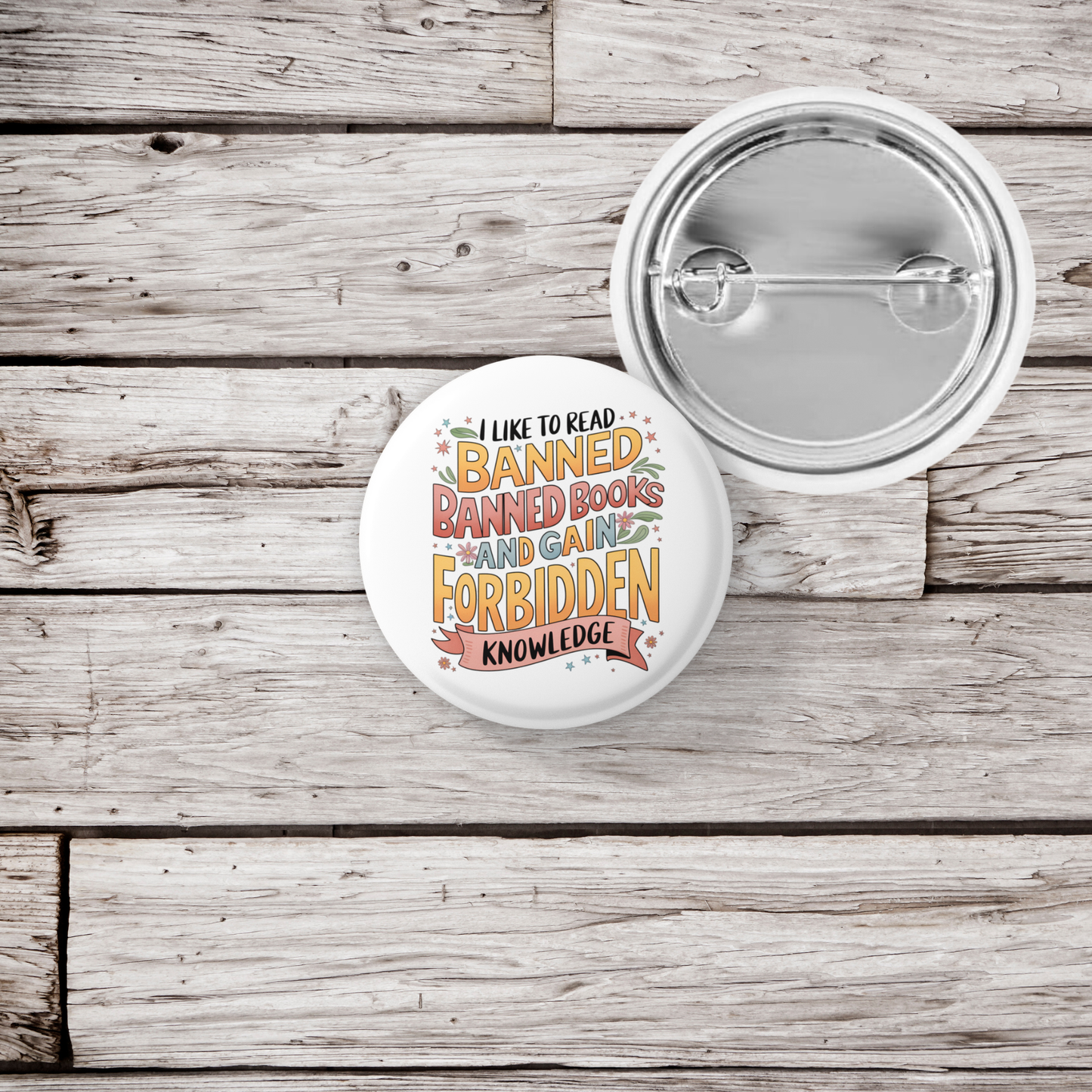 I Like To Read Banned Books Pin Back Button, Magnet