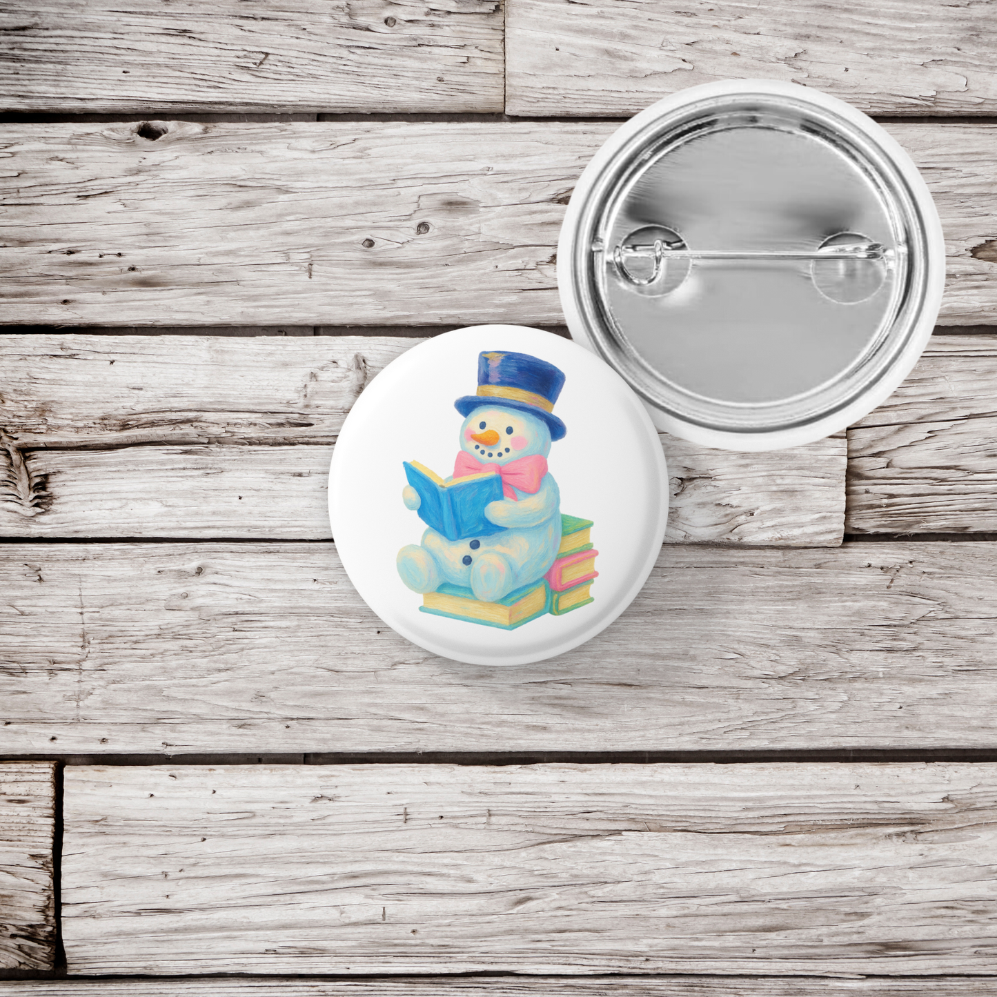 Snowman 4 Pin Back Button, Magnet