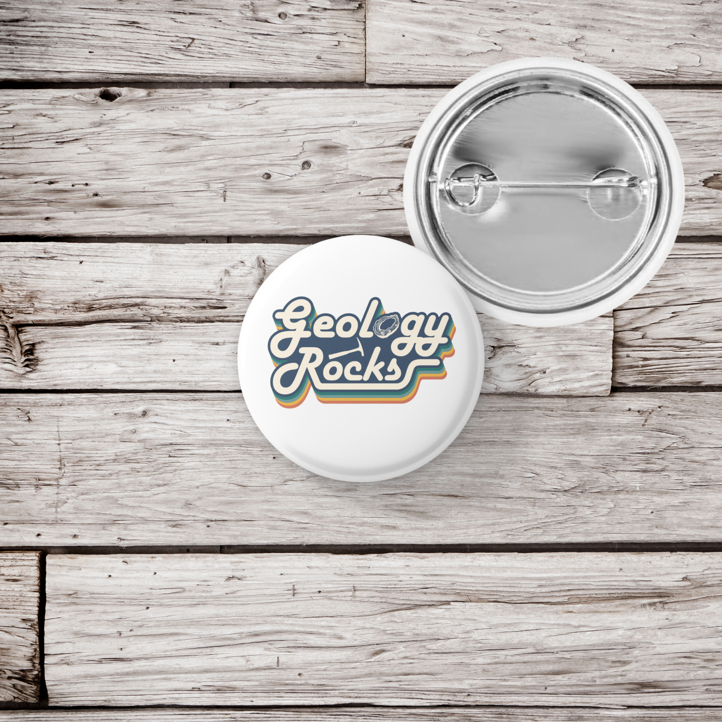 Geology Rocks Pin Back Button, Magnet