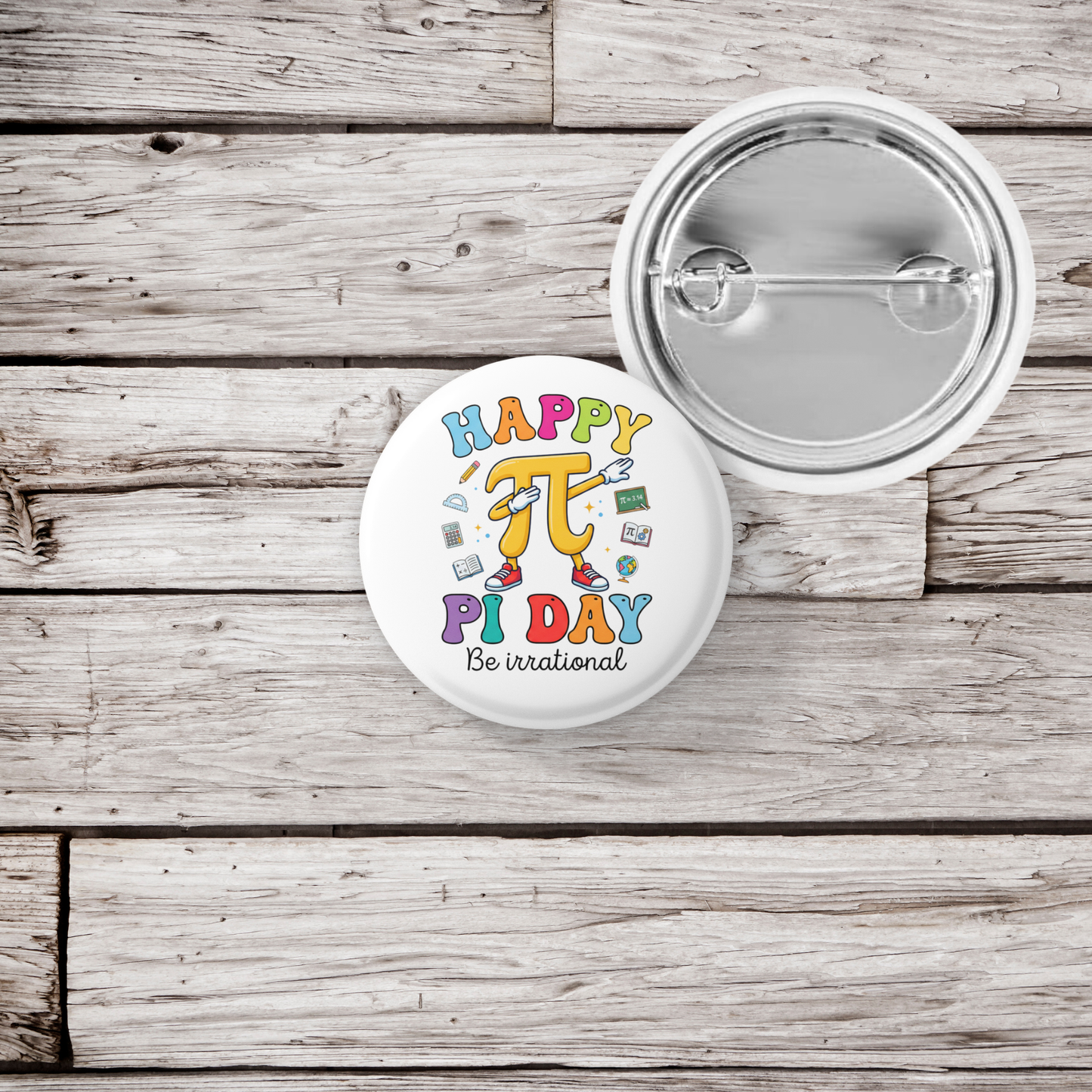 Happy Pi Day Pin Back Button, Magnet