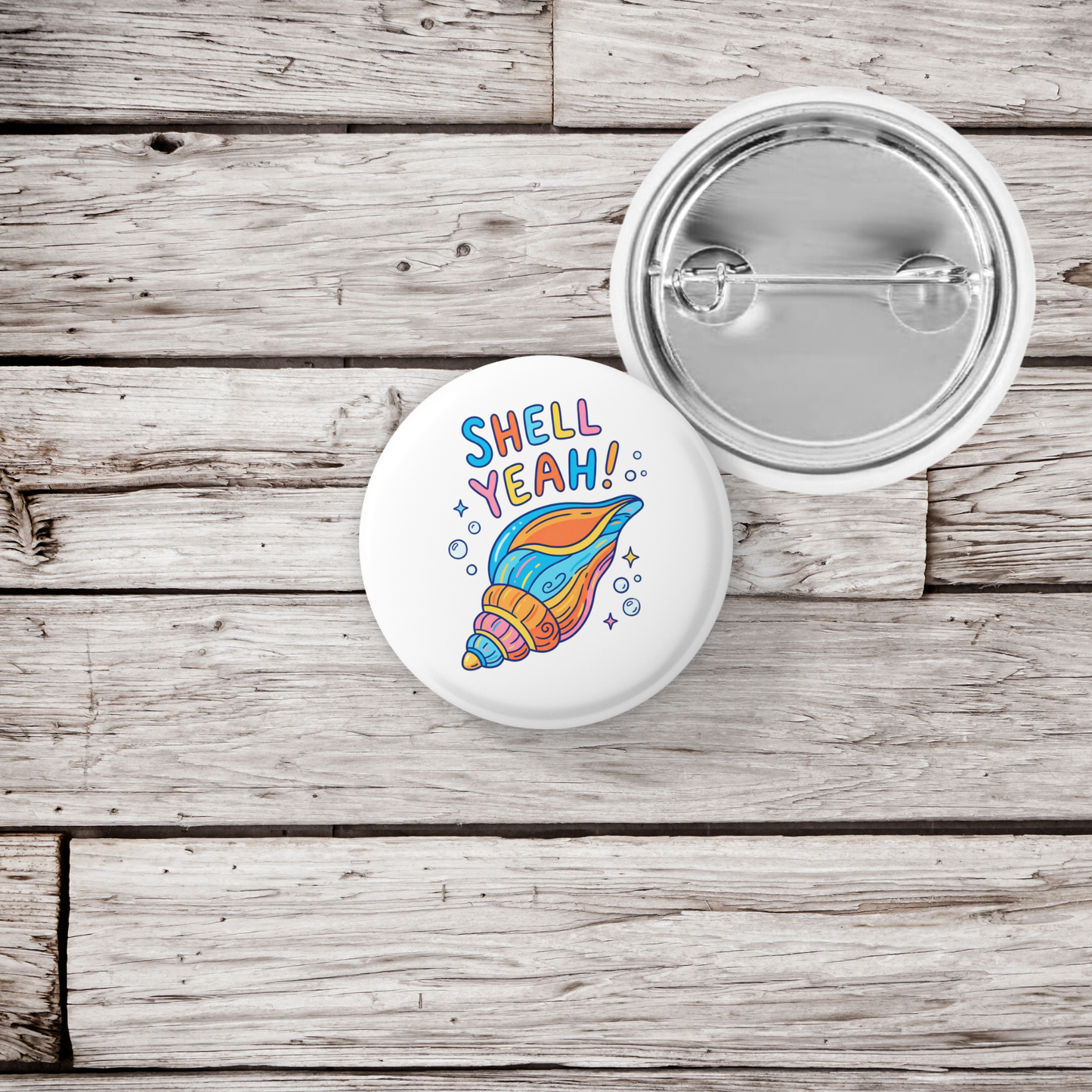 Shell Yeah Pin Back Button, Magnet