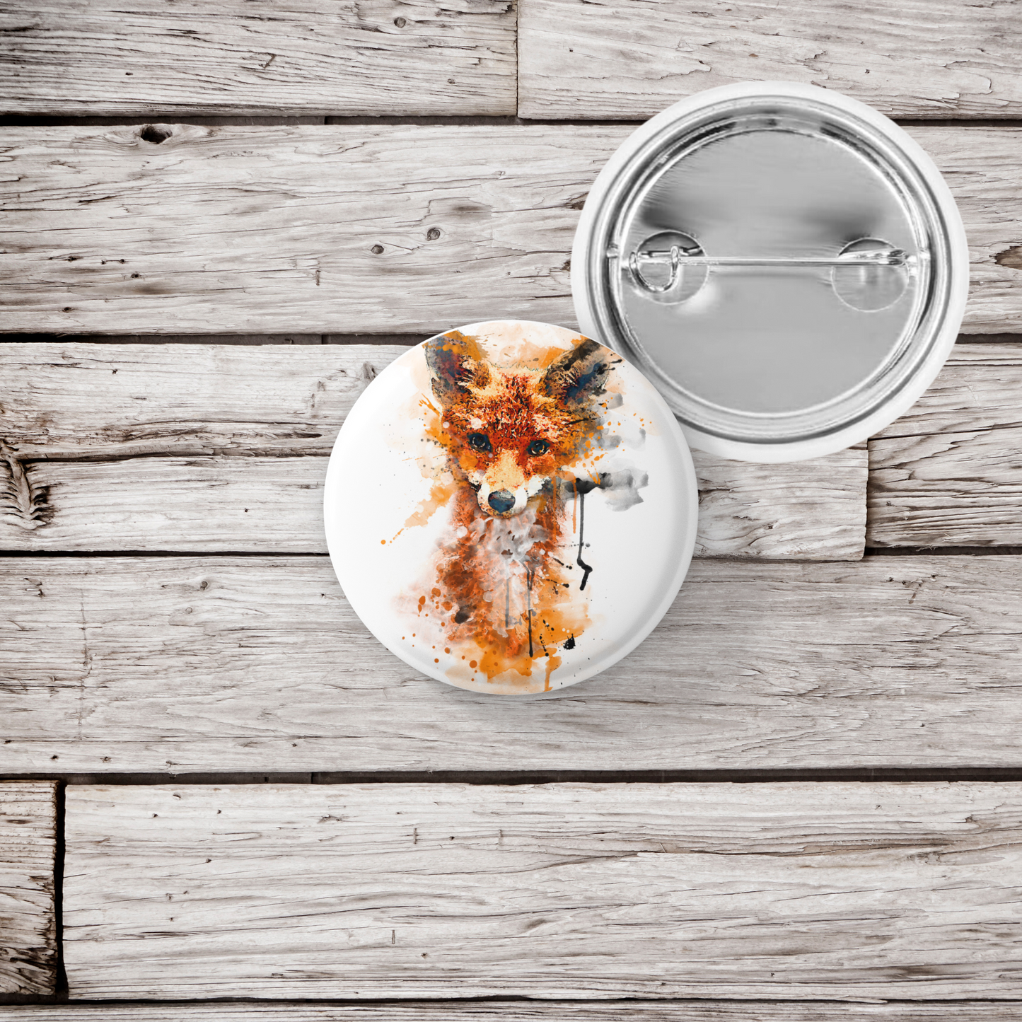 Fox Pin Back Button, Magnet, Keychain