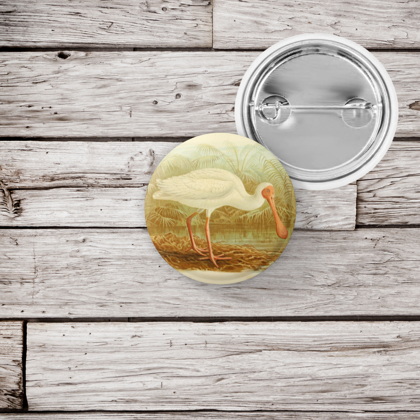 Spoonbill Pin Back Button, Magnet, Keychain