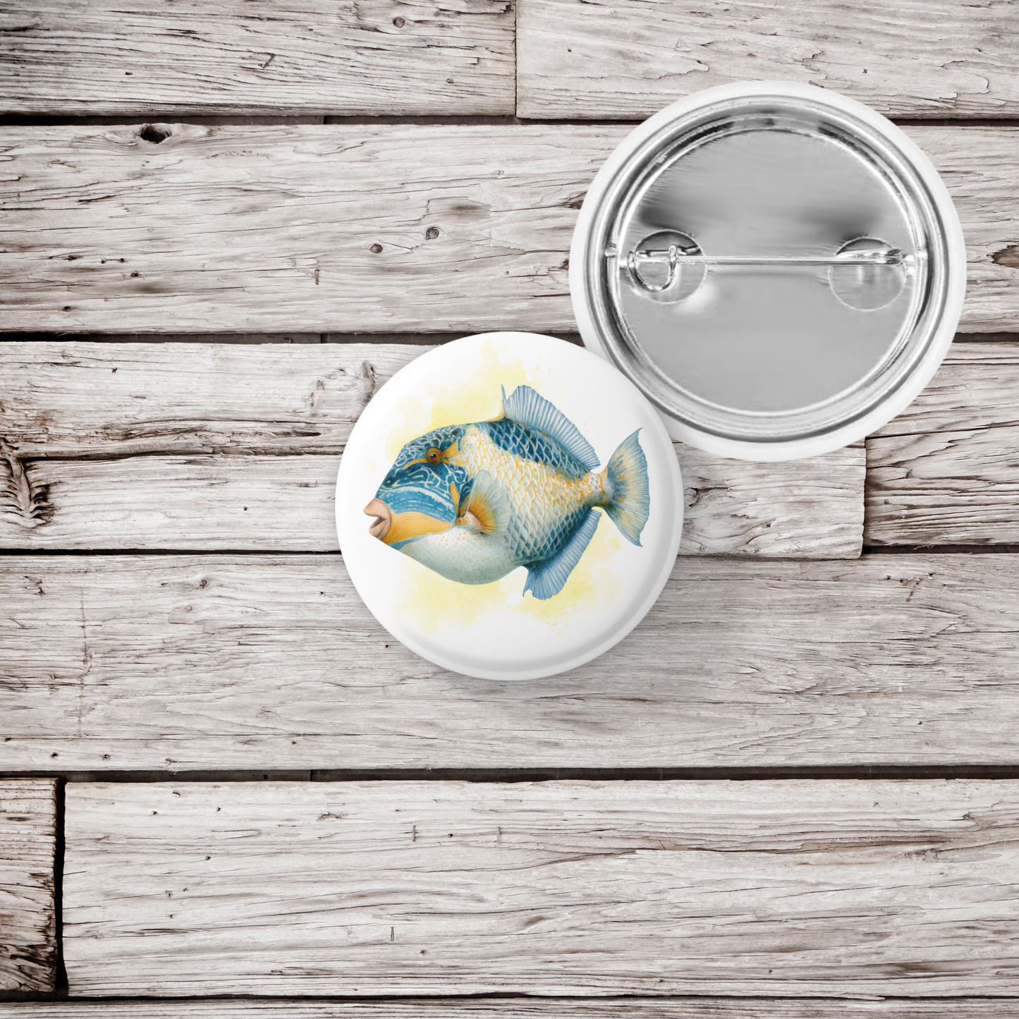 Picasso Triggerfish Tropical Fish Pin Back Button, Magnet