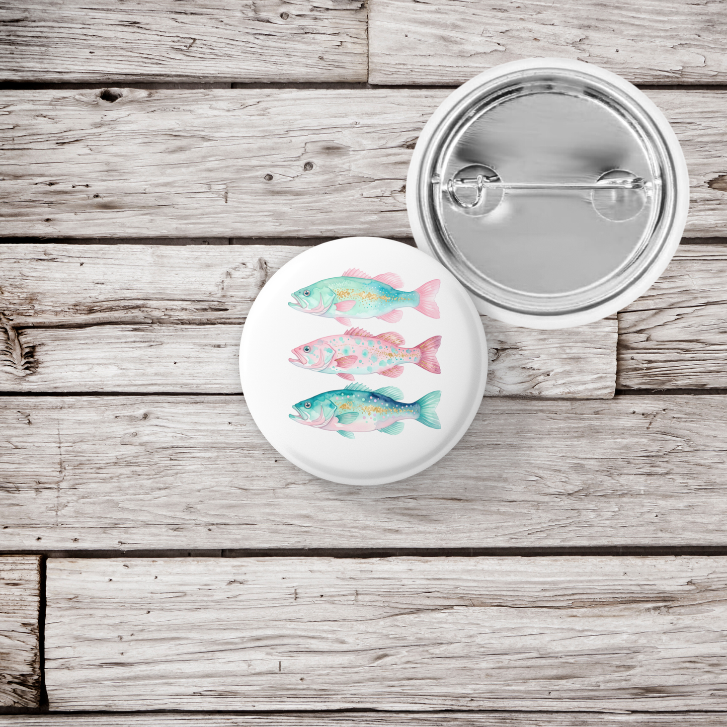 Fish Pastel Pin Back Button, Magnet