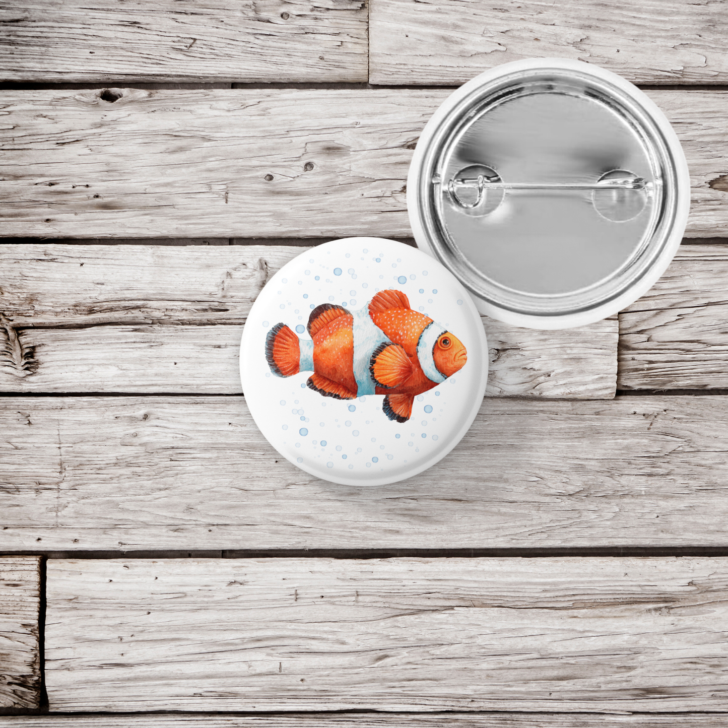 Clownfish Pin Pin Back Button, Magnet