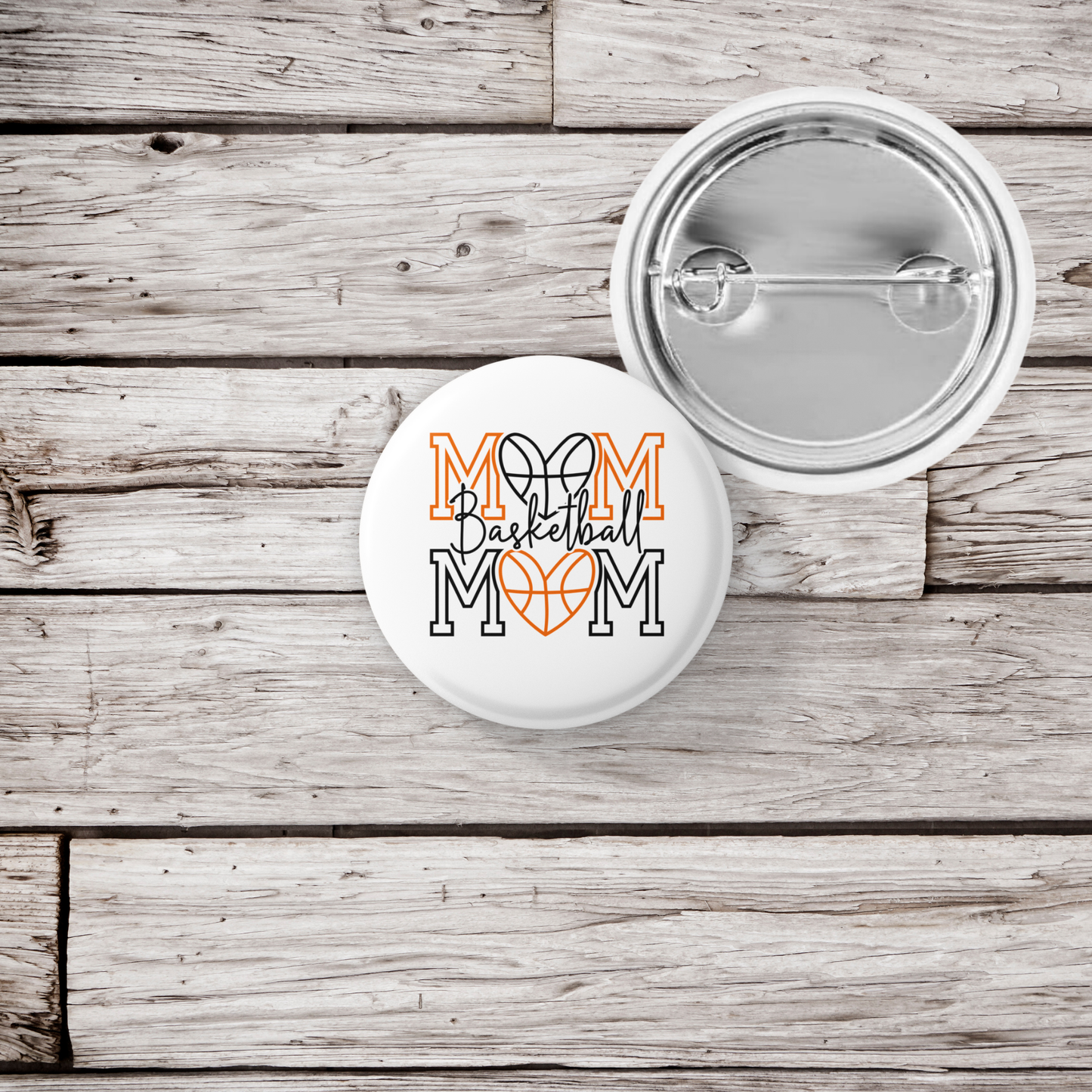 Basketball Mom Pin Back Button, Magnet