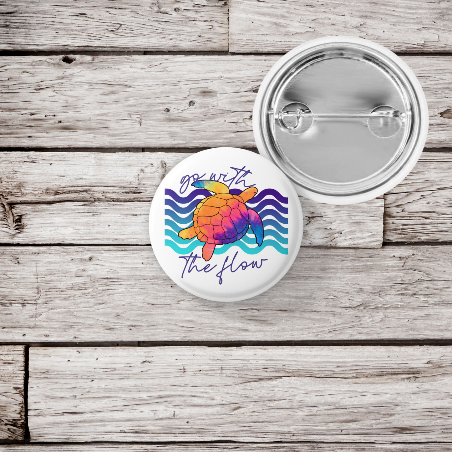 Go With The Flow Pin Back Button, Magnet, Keychain