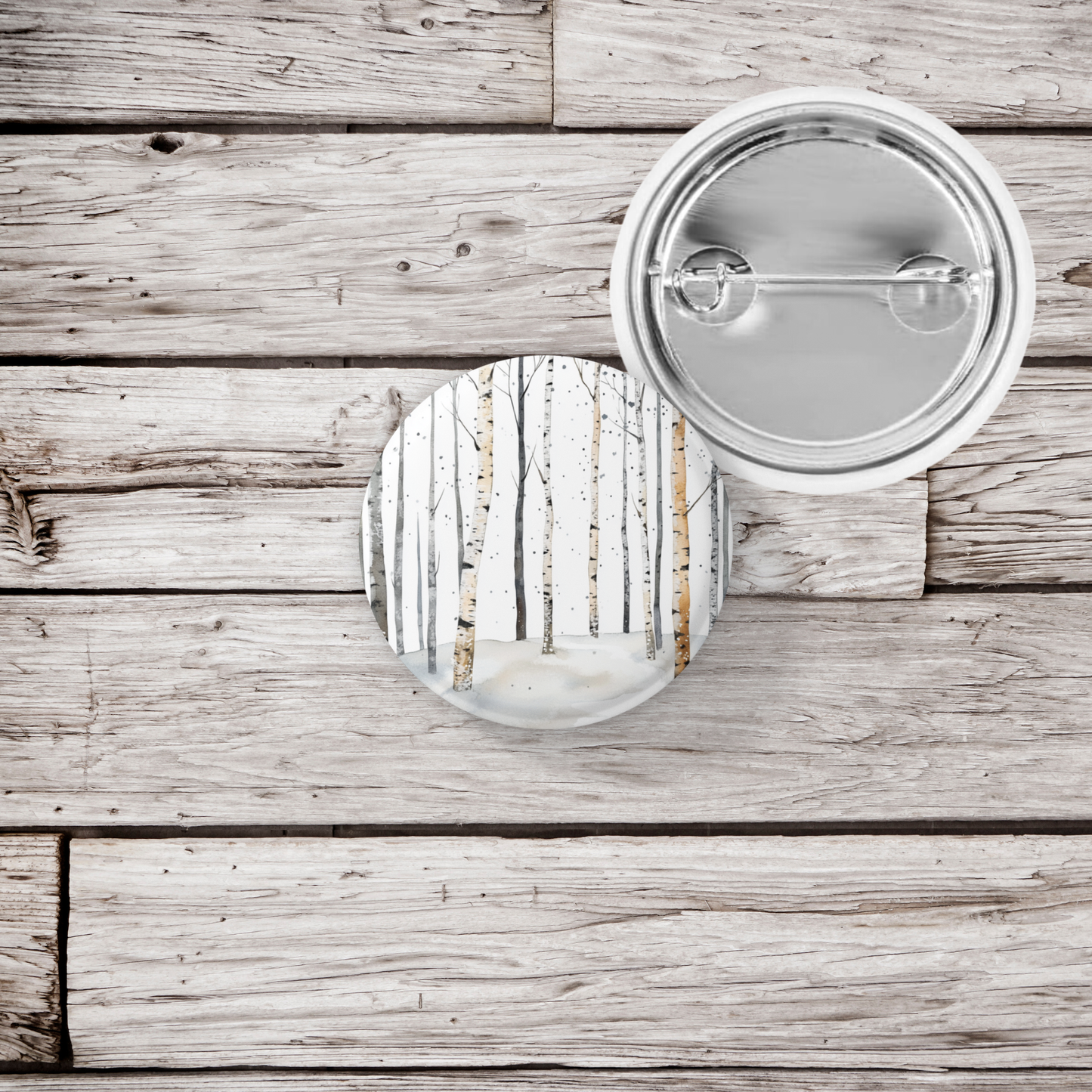 Birch Forest 2 Pin Back Button, Magnet